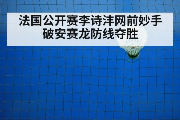 法国公开赛李诗沣网前妙手破安赛龙防线夺胜